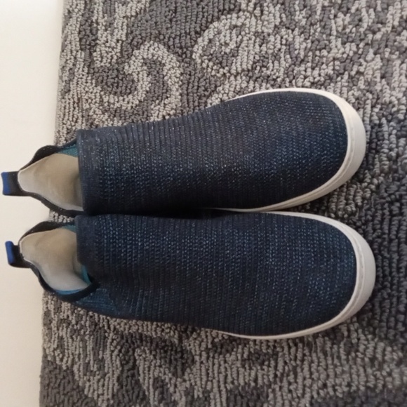 Rothys Metallic Lettice Stitch Chelsea Boot Ankle Nightfall Navy Womens 11 - Picture 3 of 9